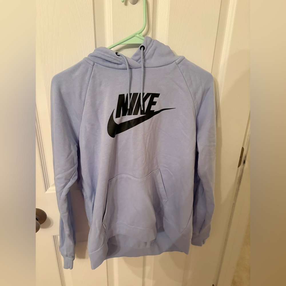 Nike Light Blueish Purple Hoodie with Black Logo